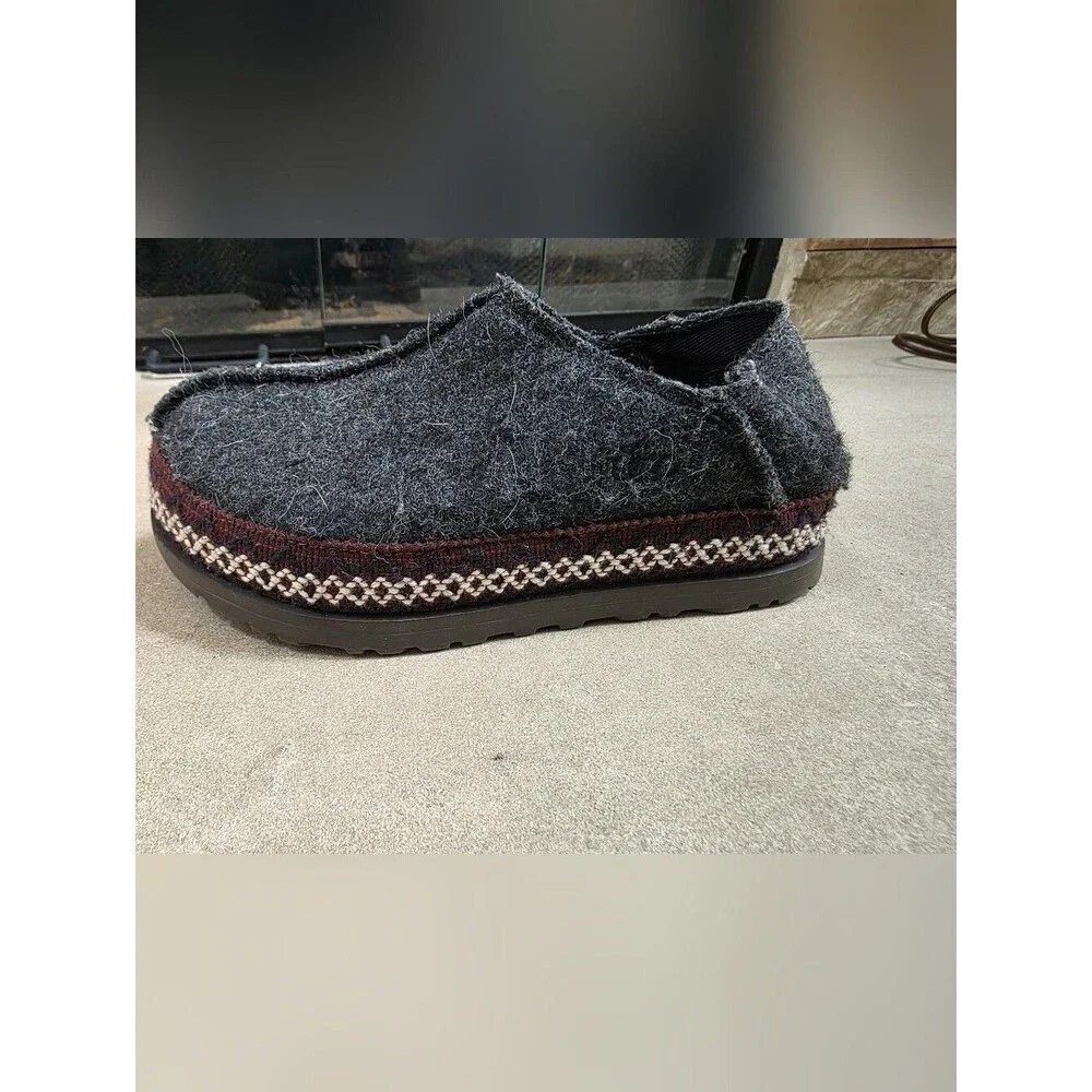 UGG TASMAN REFELT Gray NORDIC PLATFORM SLIPPERS SHOES SIZE 8 WOMEN
